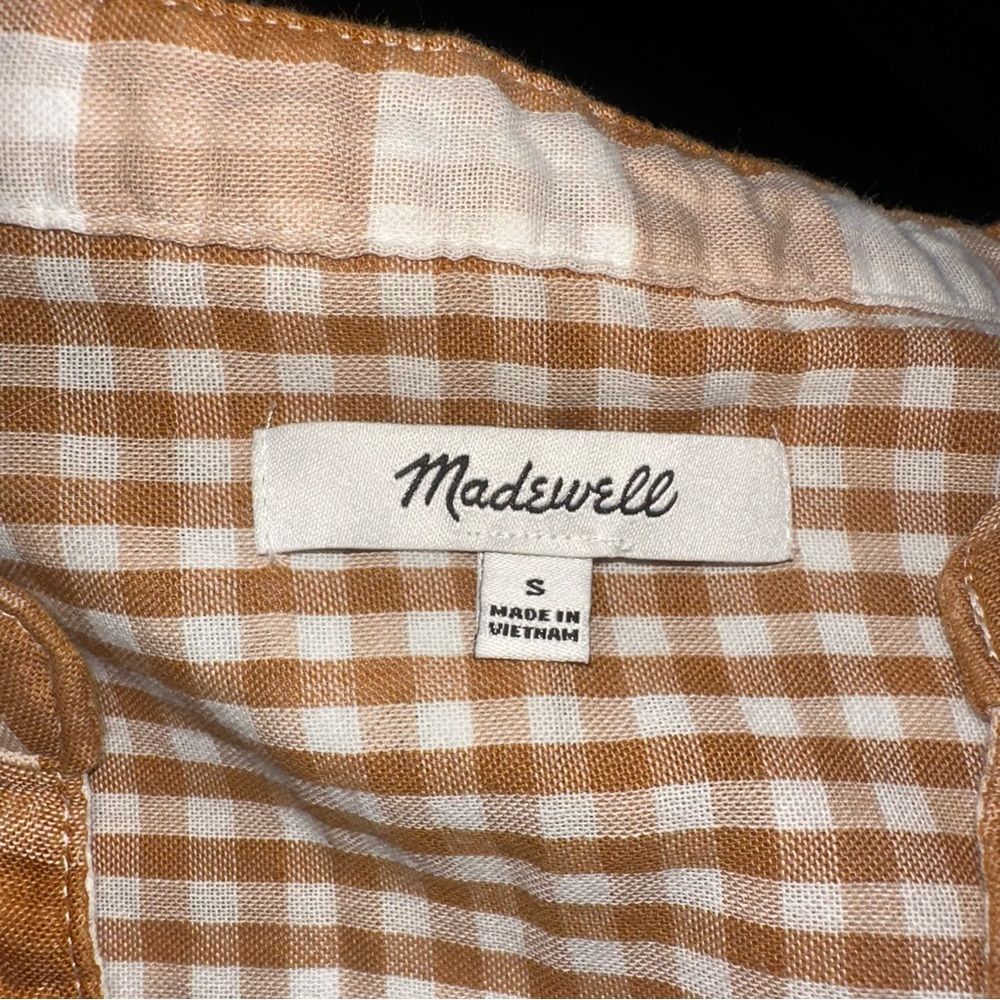 Madewell Brown and White Plaid Blouse - Picture 4 of 4